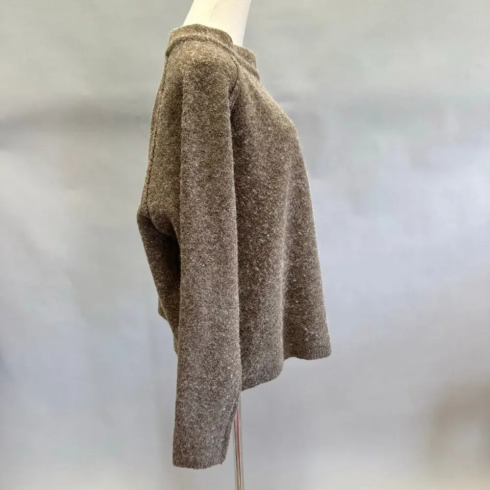 Free People Bubble boucle sweater in brown Size Large boxy‎ wool blend